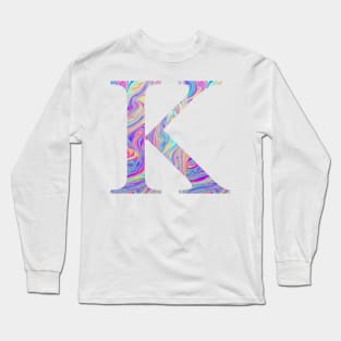 Kappa Sorority Letter Sticker Long Sleeve T-Shirt